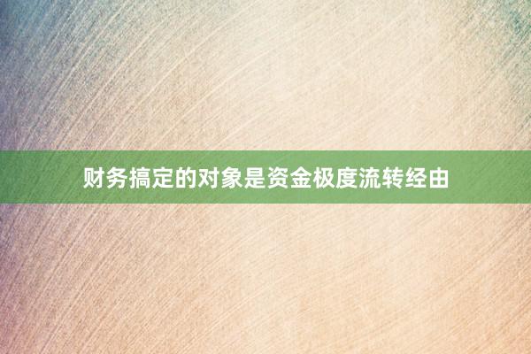 财务搞定的对象是资金极度流转经由