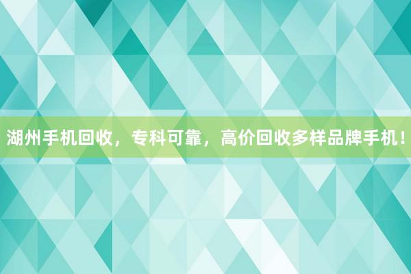 湖州手机回收，专科可靠，高价回收多样品牌手机！